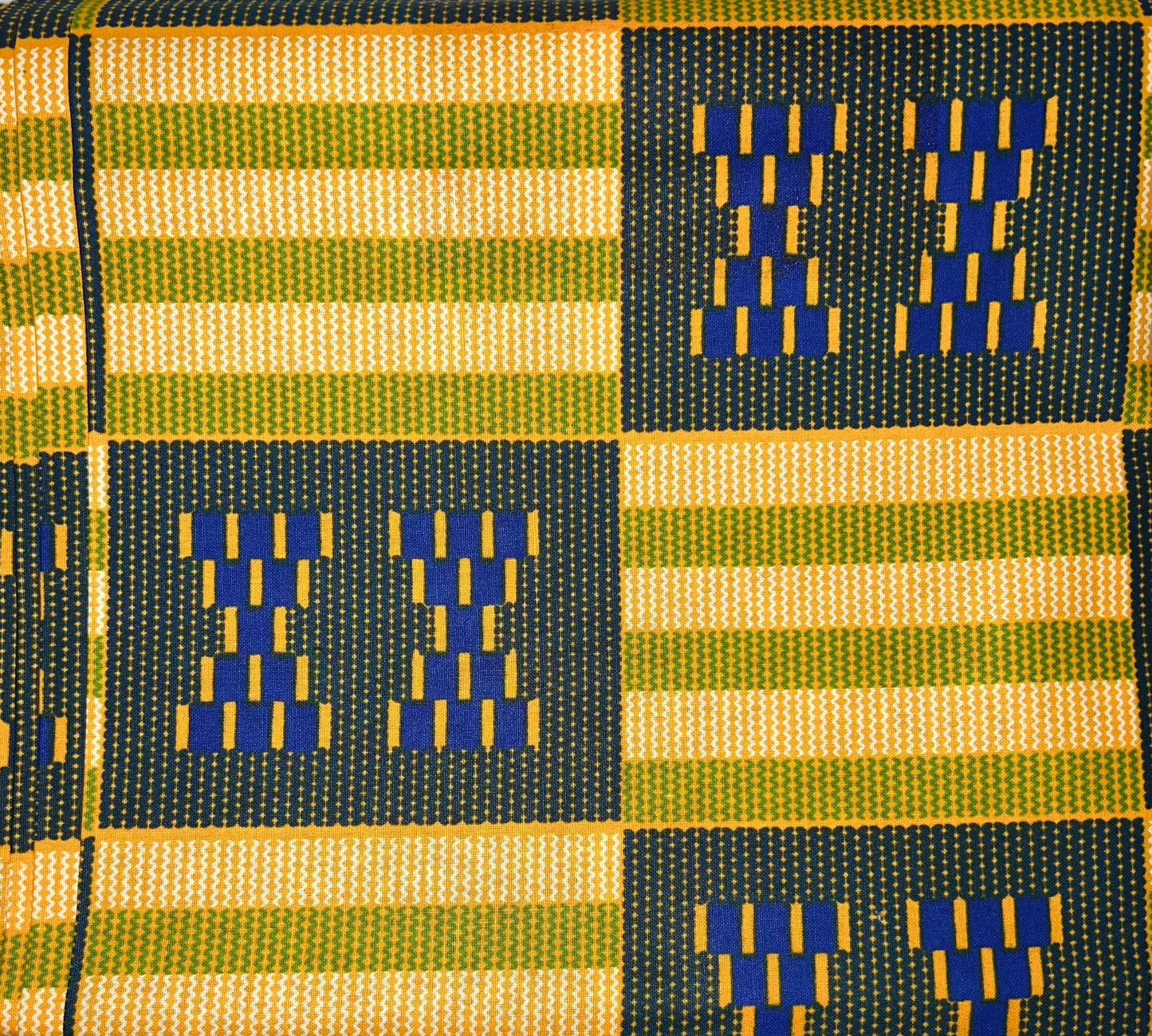 Yellow & Navy Blue Rectangle Fabric