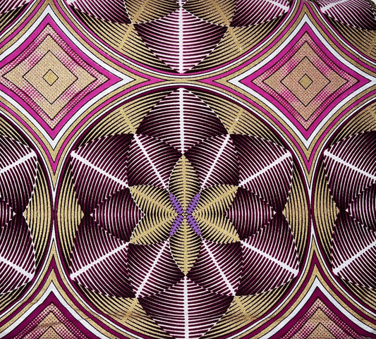 Metallic Purple & Gold Kaleidoscope Fabric