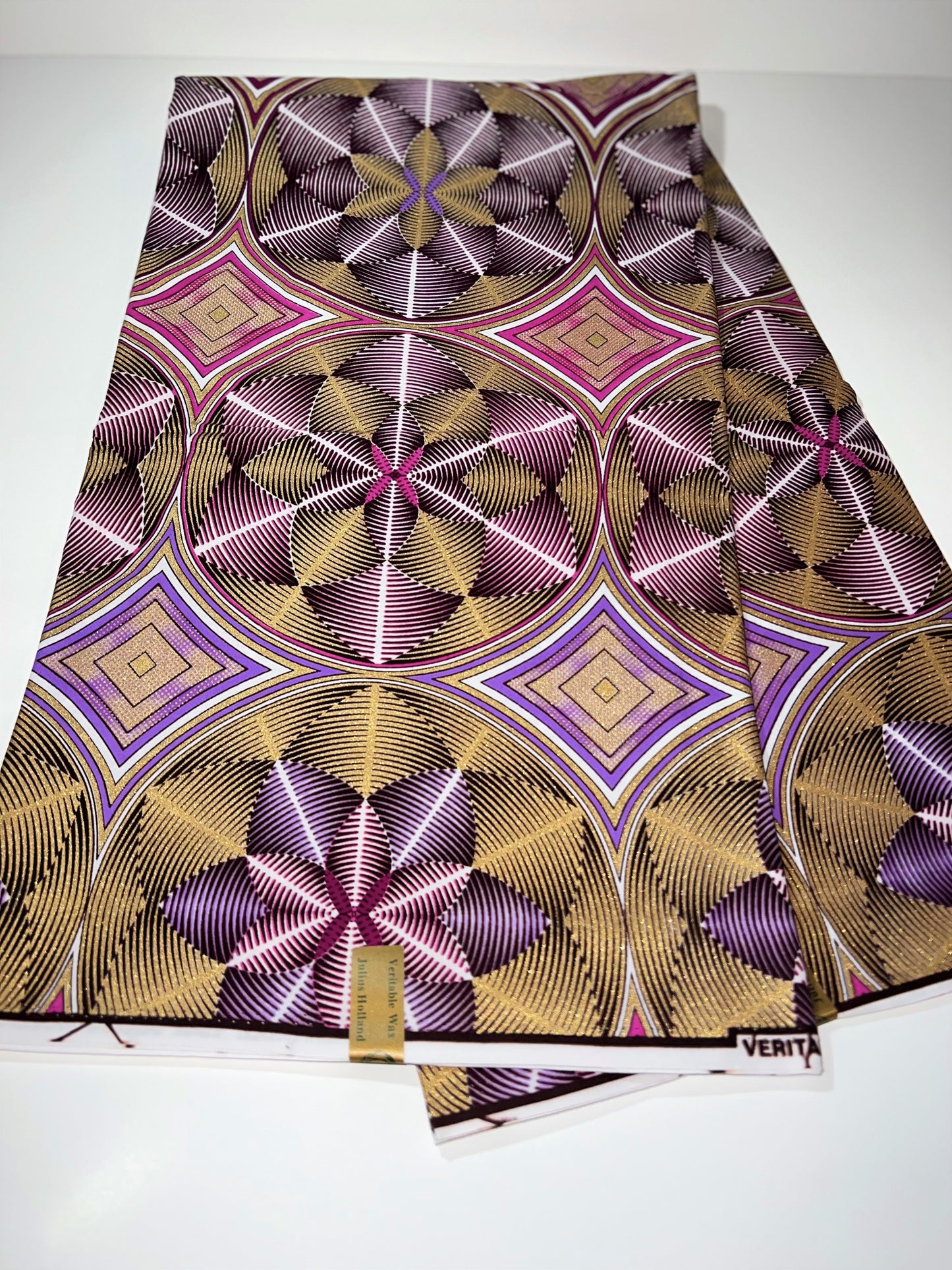 Metallic Purple & Gold Kaleidoscope Fabric