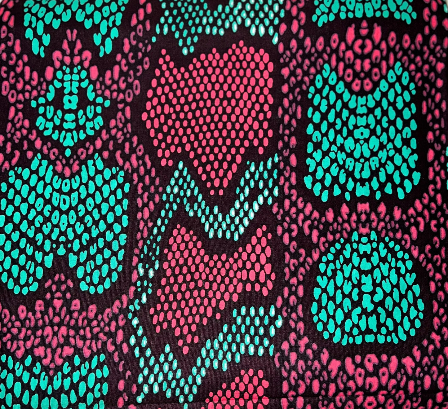 Magenta & Turquoise Faux-Snakeprint Fabric