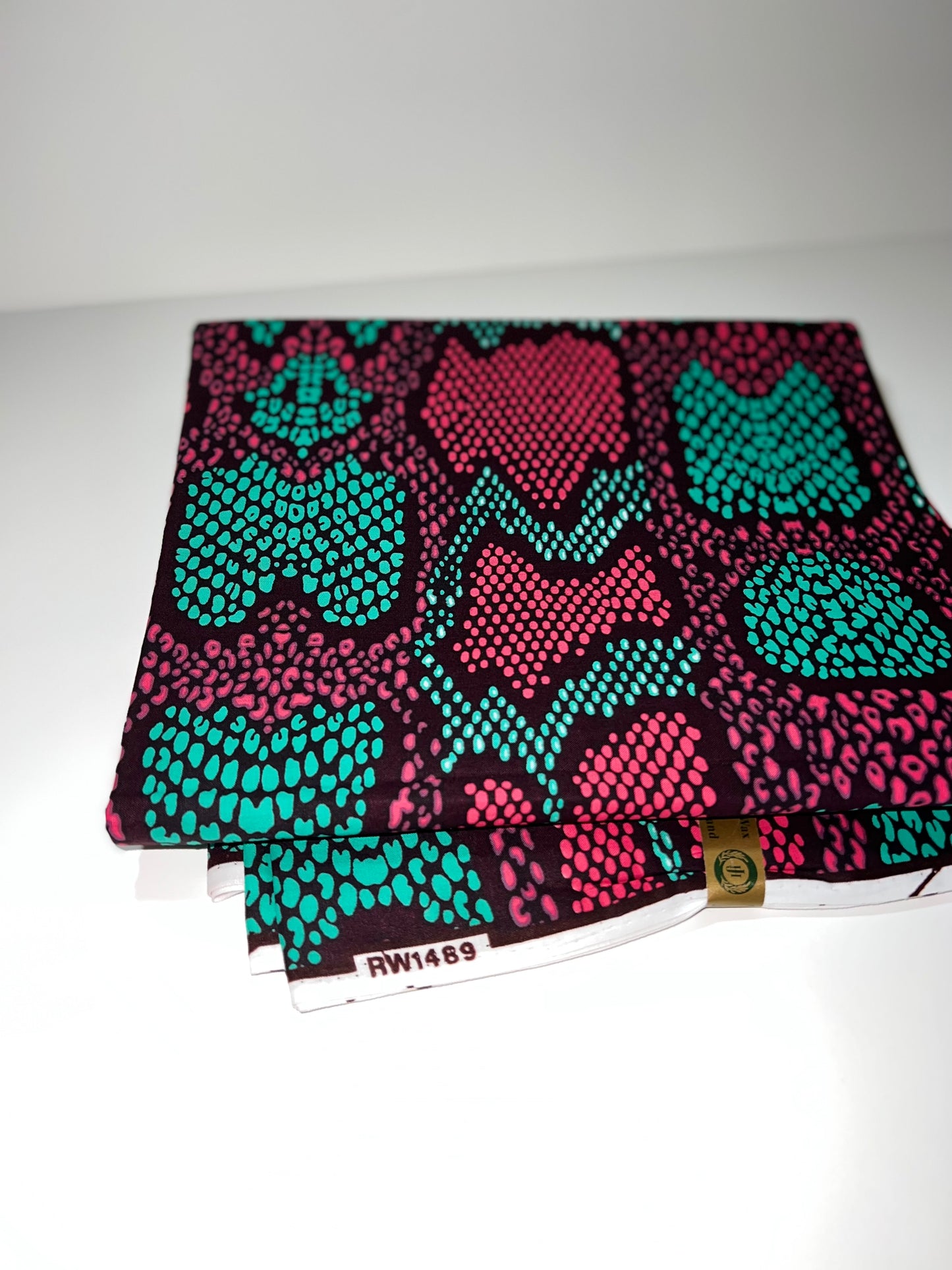 Magenta & Turquoise Faux-Snakeprint Fabric