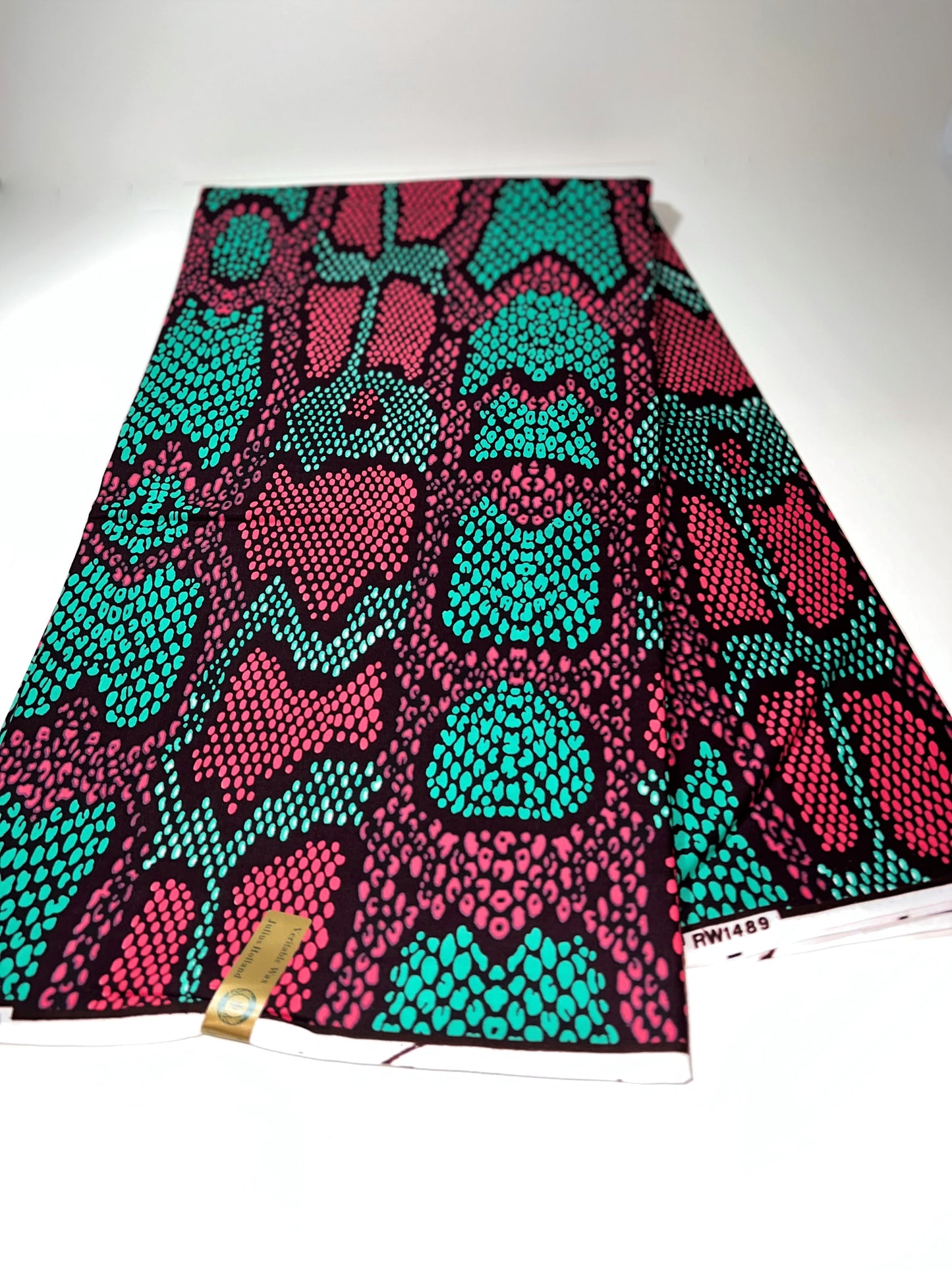 Magenta & Turquoise Faux-Snakeprint Fabric