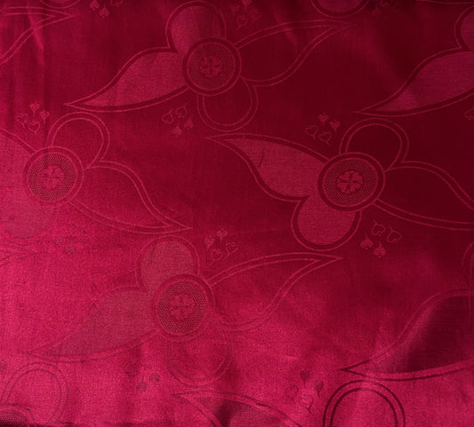 Burgundy Flowered Brocade Specialty Fabric