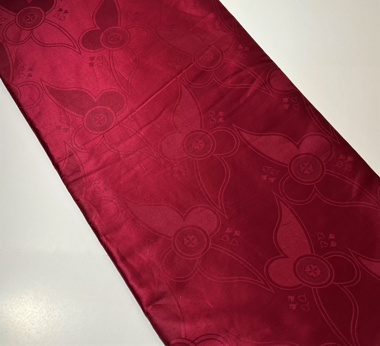 Burgundy Flowered Brocade Specialty Fabric