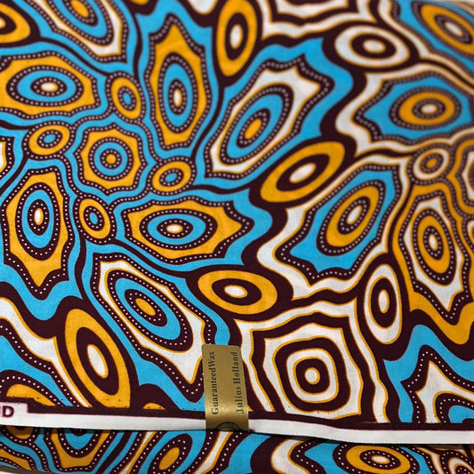 Blue & Orange Ring Fabric