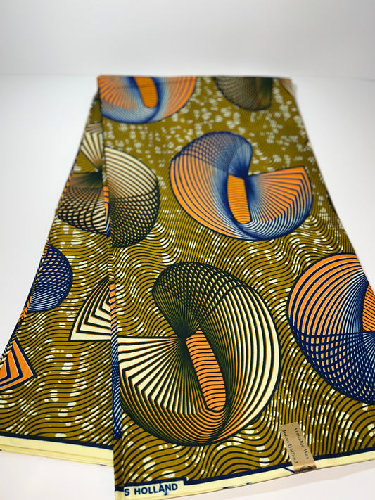 Brown, Orange, & Blue Slinky Fabric