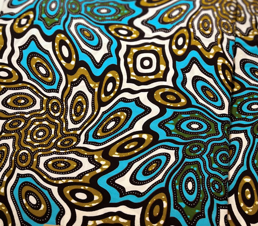 Brown & Blue Ring Fabric