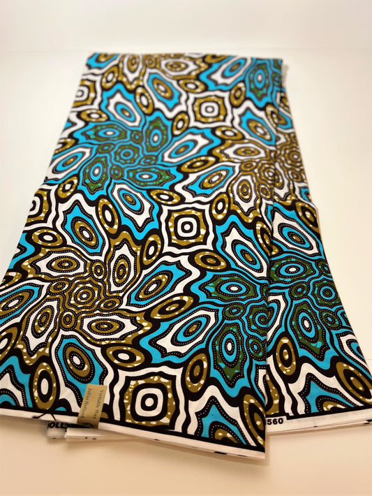 Brown & Blue Ring Fabric