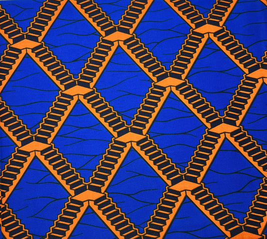 Blue & Orange Stair Fabric