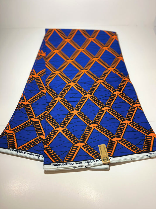 Blue & Orange Stair Fabric