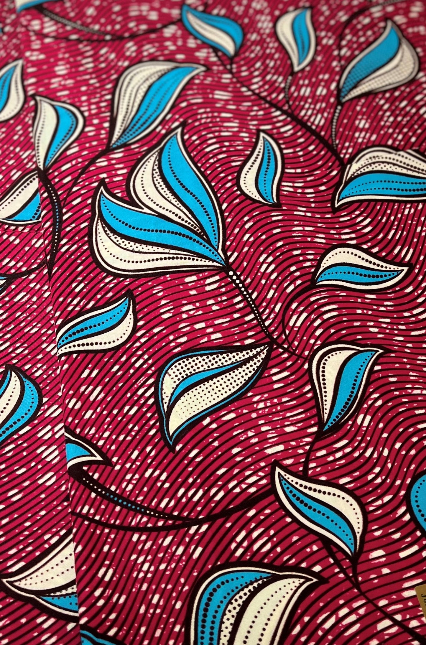 Magenta & White Branches Fabric