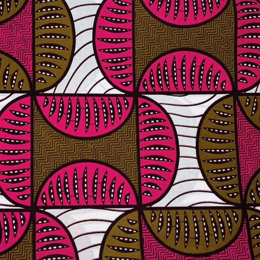 Pink & Brown Half Circle Fabric
