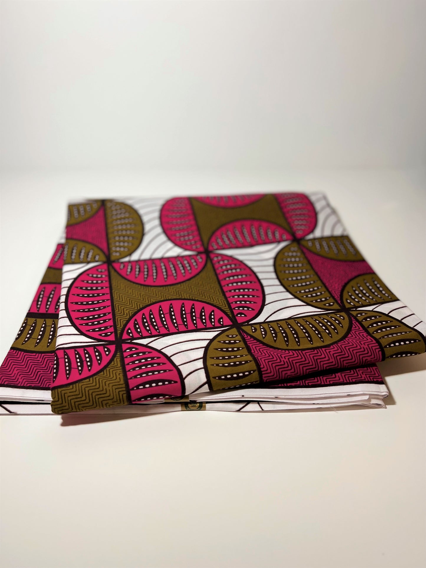 Pink & Brown Half Circle Fabric