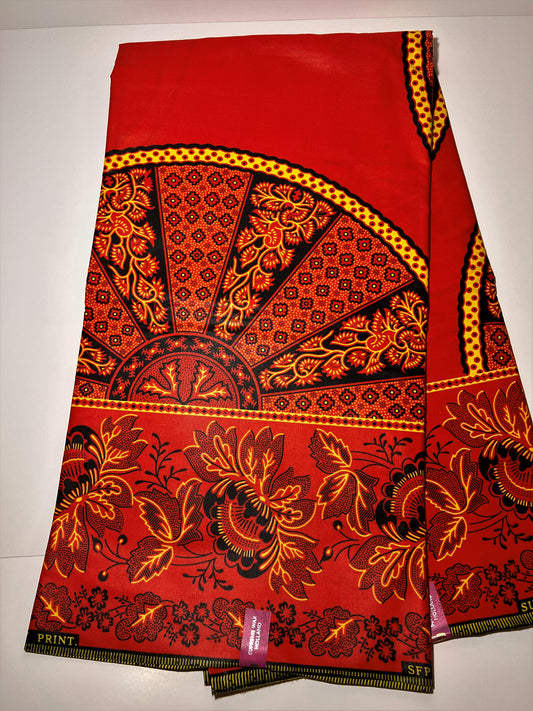 Red, Black, and Yellow Imperial Fabric